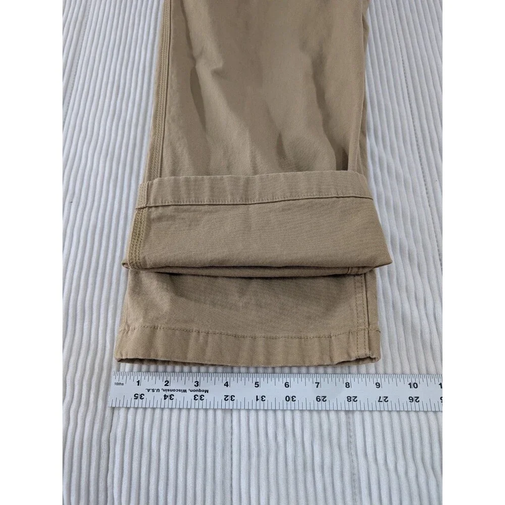 Carhartt Rigby Canvas Dungaree Pants Mens 42x32 Tan Relaxed Workwear